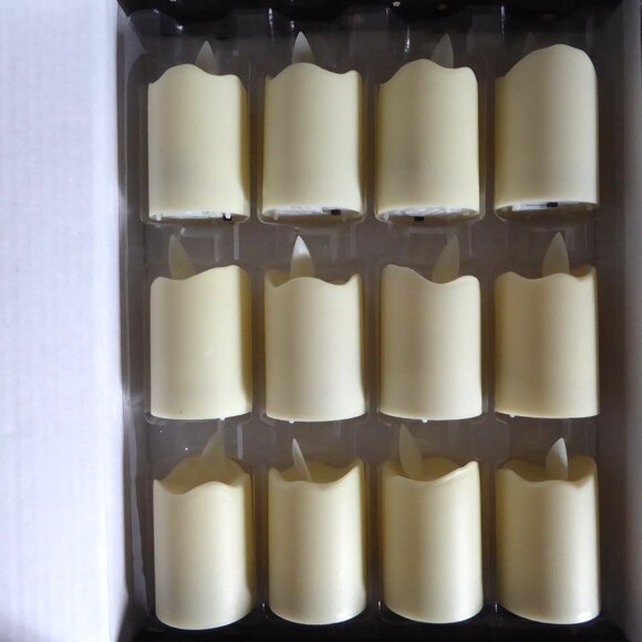 NEW 2” FLAMELESS BATTERY POWERED MAGIC FLICKERING VOTIVE CANDLE SET OF 12 - Picture 3 of 11